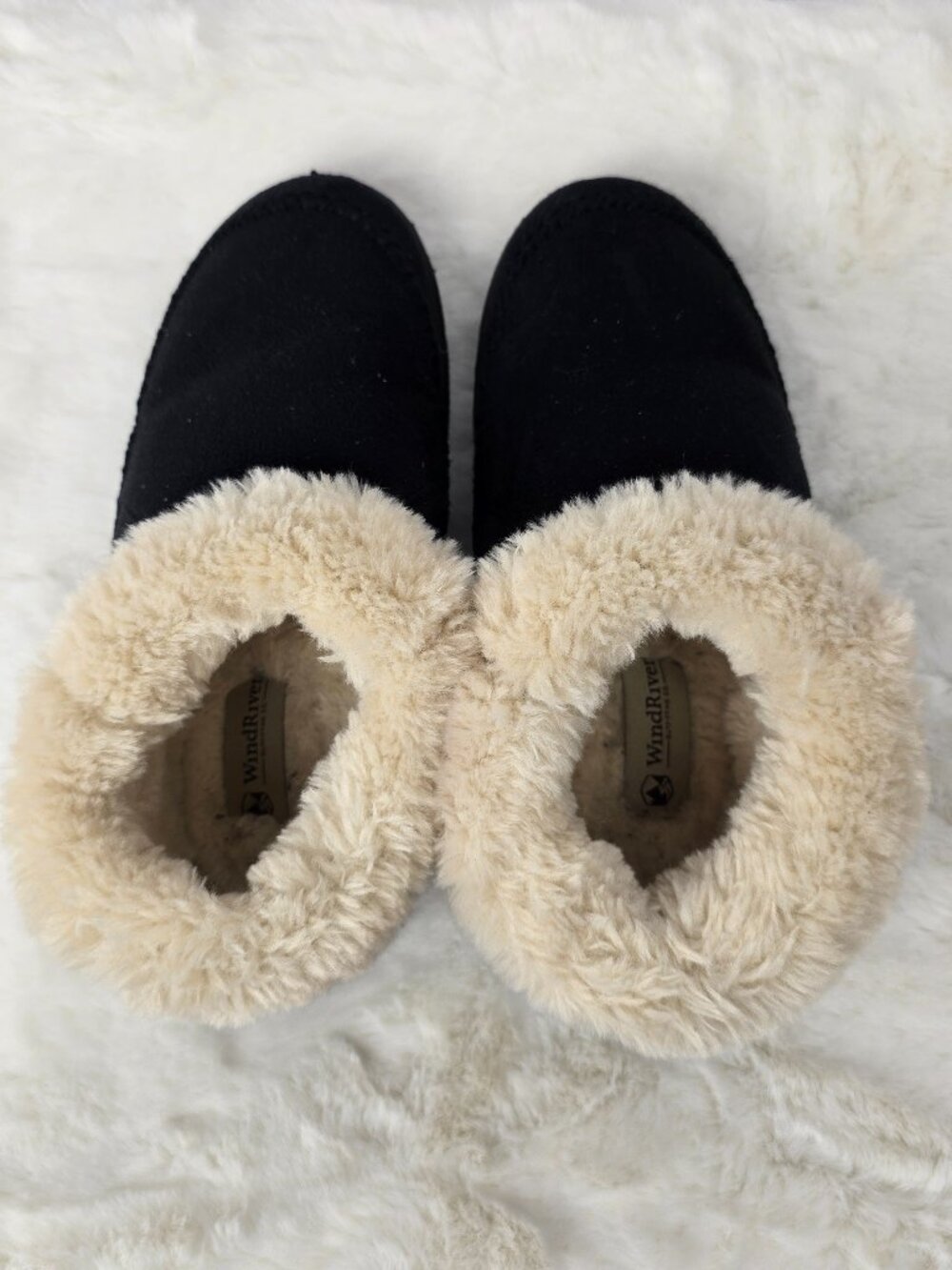 Denver Hayes WindRiver Faux Fur Lined Slippers – Women’s Black Size Medium